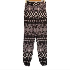 Denim Licious boho peasant Aztec print pants S GUC